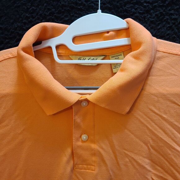 Gold Label Roundtree & Yorke Mens Polo Orange Size 2X Big 100% Cotton Pullover - Picture 8 of 12